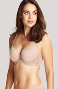 Panache Cari lightweight spacer bra in champagne, featuring underwire, T-shirt style, and convertible straps.