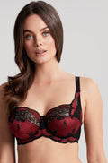 Panache Clara underwired full coverage bra in noir ruby, featuring smooth cups and elegant design for comfort and support.