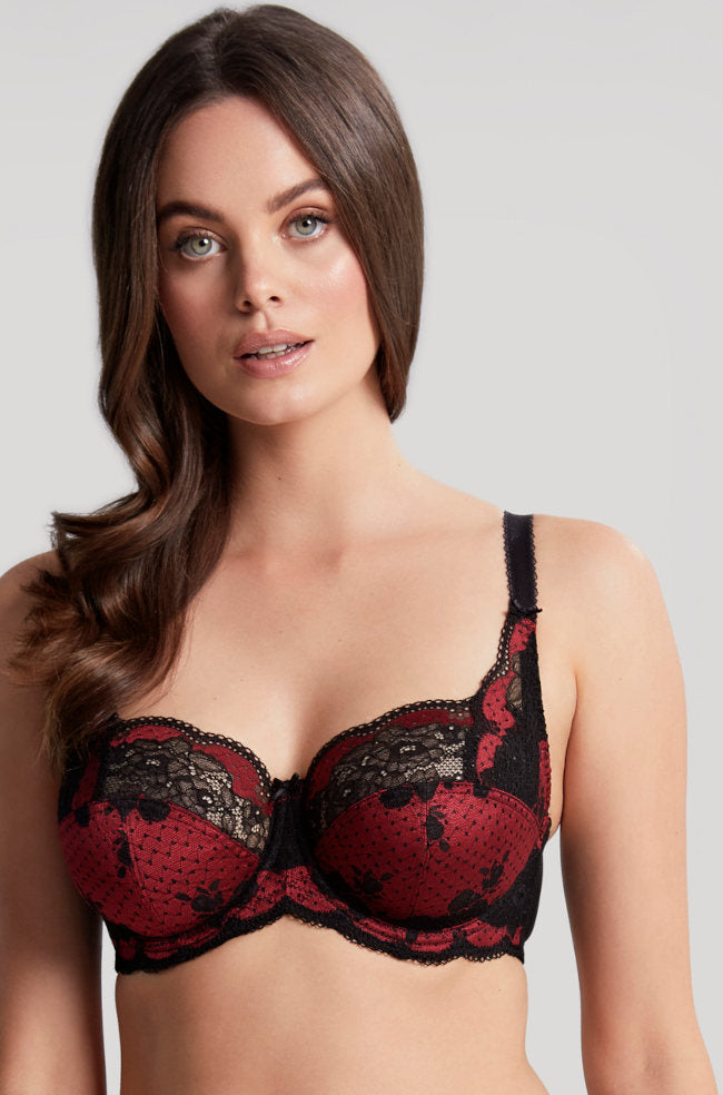 Panache Clara underwired full coverage bra in noir ruby, featuring smooth cups and elegant design for comfort and support.