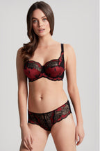 Panache Clara underwired full coverage bra in Noir Ruby, featuring smooth cups and supportive design with intricate lace details.