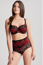 Panache Clara underwired full coverage bra in Noir Ruby with supportive cups and elegant design featuring black and ruby accents.