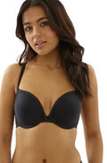 Panache Koko black underwire plunge bra with adjustable convertible straps, size 6G