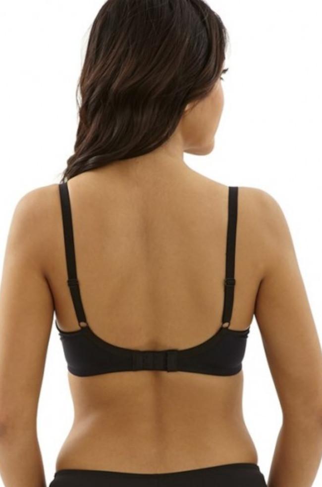 Panache Koko black underwire t-shirt plunge bra with adjustable straps in size 6G