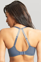 Panache Radiance Underwire Moulded Bra in Steel Blue, D-H cup, featuring smooth fabric and delicate detailing.