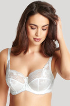 Ivory lace underwire bra from Panache, supportive design for D-H cups, perfect for bridal lingerie.