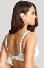 Ivory lace underwire bra by Panache, providing support for D-H cups, featuring delicate floral detailing.