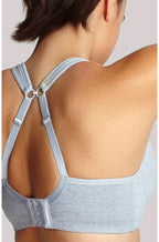 Grey marle Panache sports bra with adjustable straps, designed for larger cup sizes
