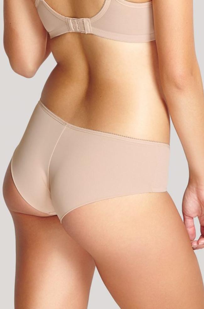 Champagne seamless bikini brief with elegant embroidery from Panache's Cari collection