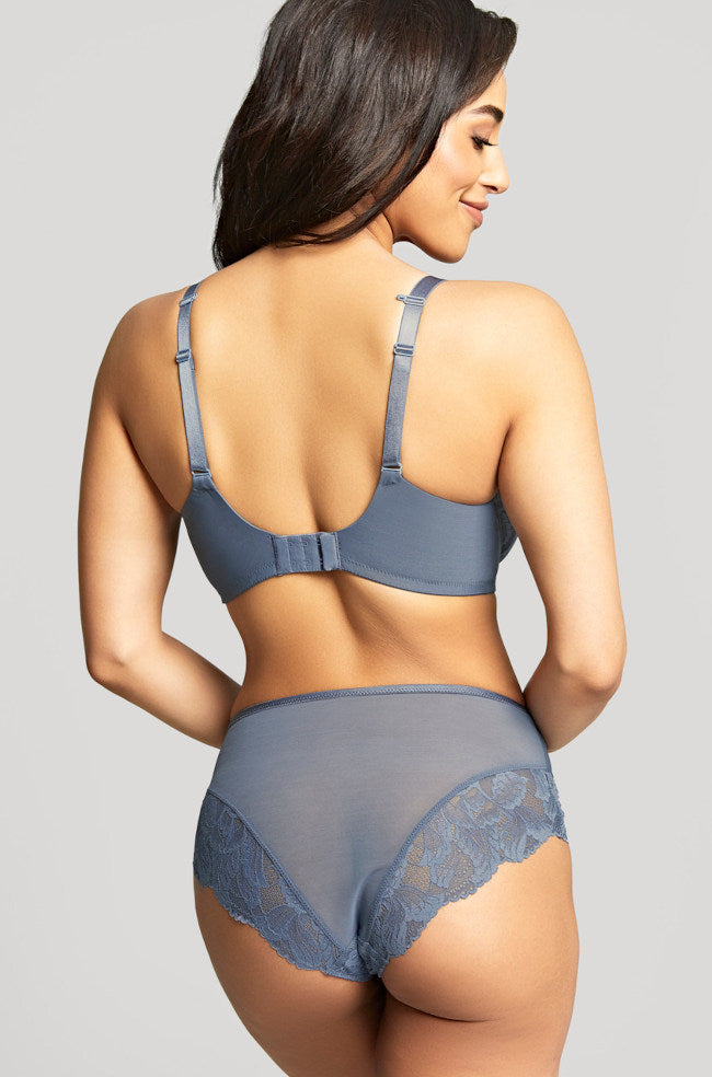 Steel blue cotton brief from Panache, featuring a soft waistband and full coverage design.
