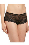Black lace Brazilian brief by Pleasure State, featuring a soft, feminine design for comfortable fit.