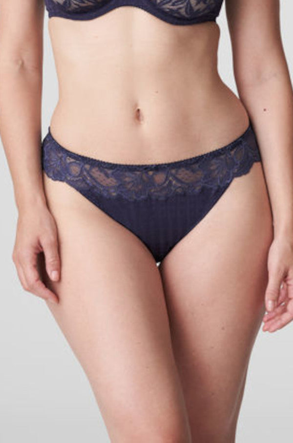 PrimaDonna Madison G-String in Bleu Bijou, luxury lace thong style, size 2XL