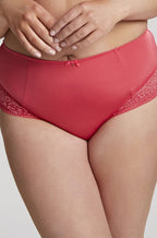 Sculptresse Roxie high waist brief in hot coral, designed for size 24, featuring comfortable fit and vibrant color.