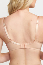 Triumph Everyday Underwire Moulded T-Shirt Bra in Fawn Lace with smooth cups and underwire support.