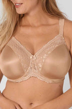 Triumph Ladyform UW T-Shirt Bra in Cafe, C cup, featuring soft fabric and adjustable straps, available in sizes 12-18.