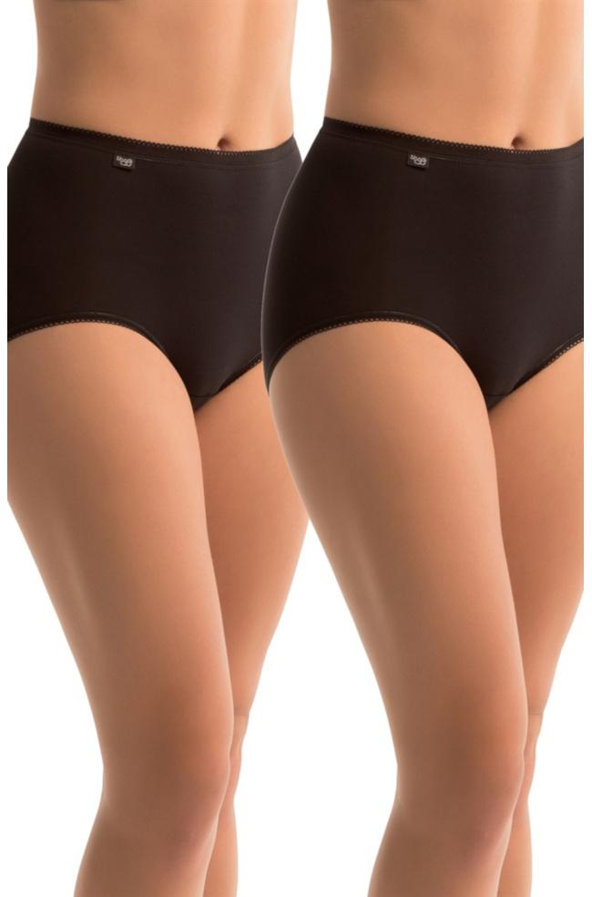 Sloggi Full Briefs in black, white, and fresh powder, size 12, soft cotton underwear pack