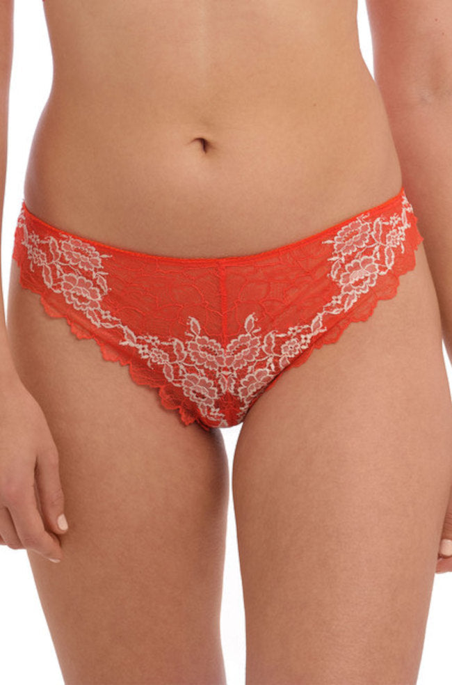 Fiesta lace tanga brief by WACOAL in sizes M-XL with delicate lace trim and a stylish cut.