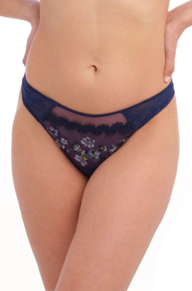 Navy Sakura Tanga G-String underwear by WACOAL in size L, featuring a sleek brief thong design.